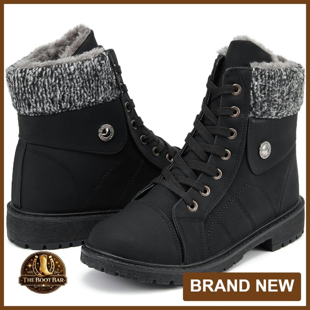 Women's Winter Snow Boots Water-Resistant Ankle Booties Fur Lined Anti-Slip